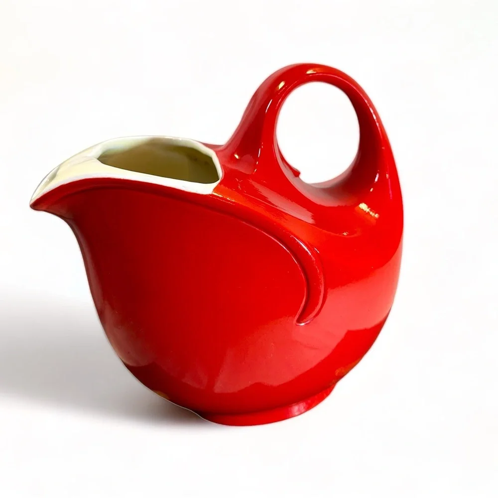HALL CHINA Chinese Red Serving Pitcher, Art Deco, Refrigerator Ware, 1930s - Picture 5 of 12